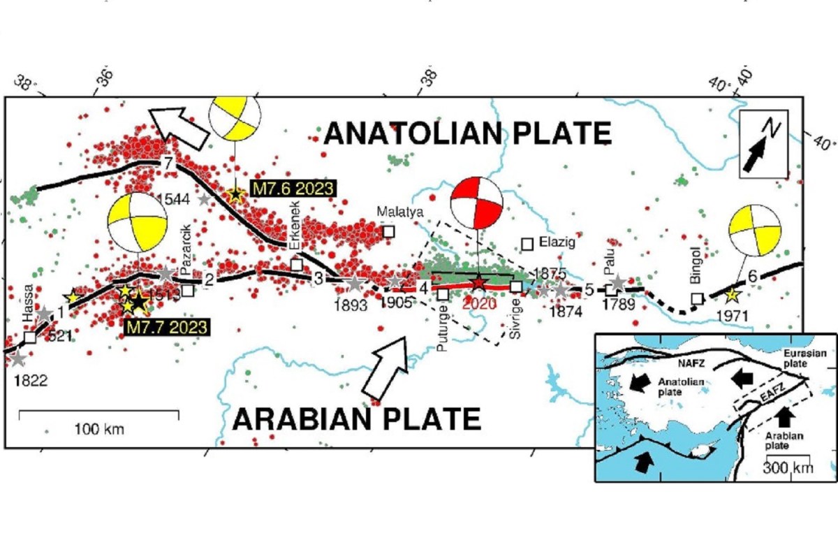dal terremoto di Elazig, M 6.8, del 24 gennaio 2020 al terremoto di Pazarcik-Gaziantep, M 7.7, del 6 febbraio 2023