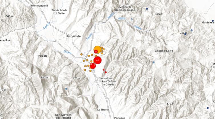 Evento sismico del 9 marzo 2023, ML 4.6 in provincia di Perugia