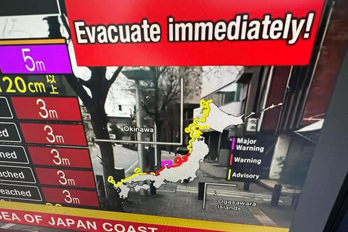 Terremoto in Giappone del 1° gennaio 2024 (Mwp 7.1) con tsunami