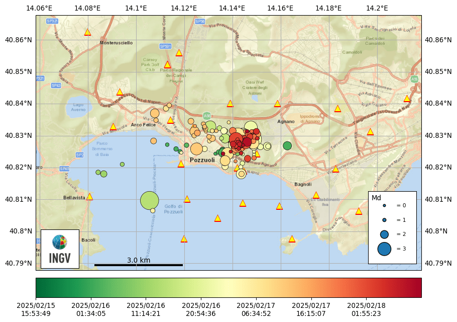 Sciame sismico ai Campi Flegrei: comunicato di aggiornamento del 18 febbraio 2025, ore 13:30